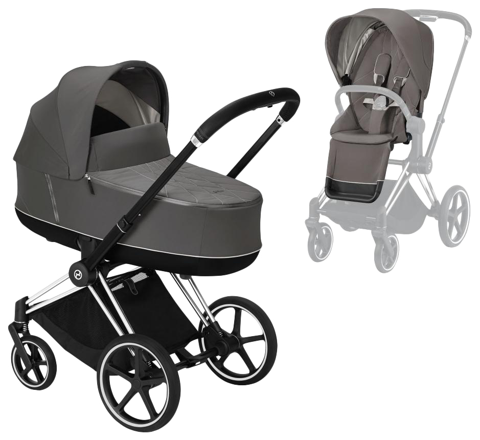 

Коляска Cybex priam iii 2 в 1 chrome black / soho grey 519003499 / 520000685 / 520000741, PRIAM III