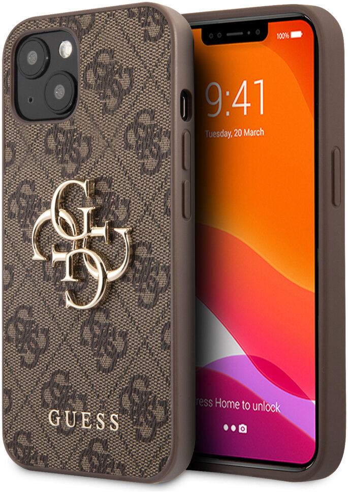 фото Чехол cg mobile guess pu 4g big metal logo hard для iphone 13 guhcp13m4gmgbr