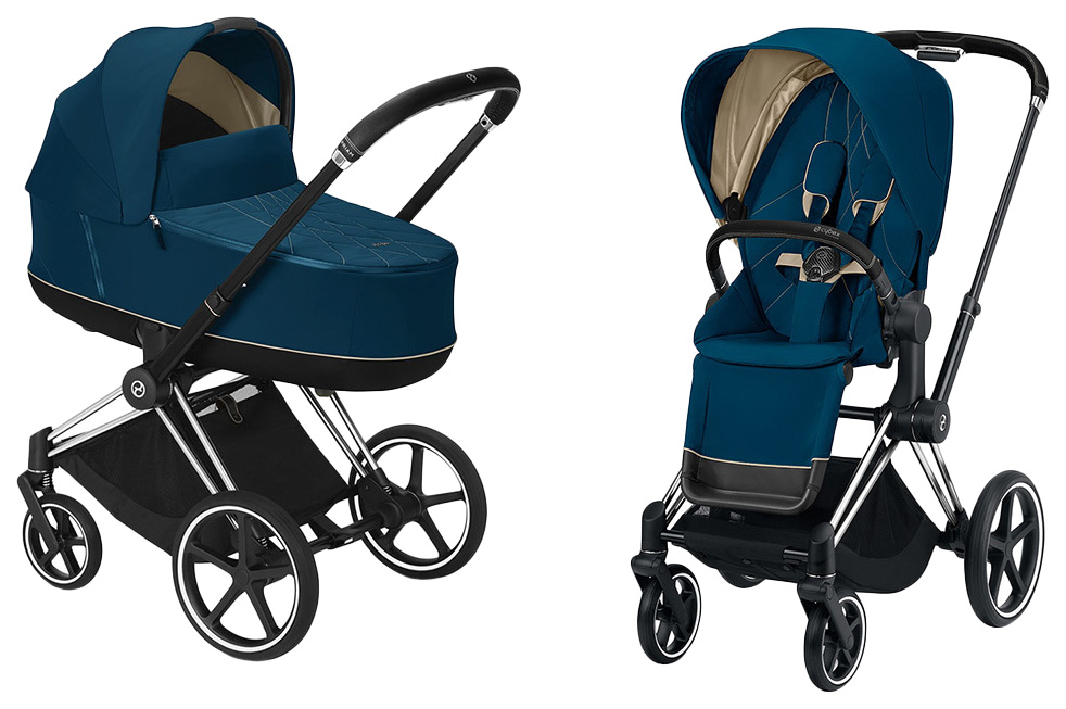 

Коляска Cybex priam iii 2 в 1 chrome black / mountain blue, PRIAM III