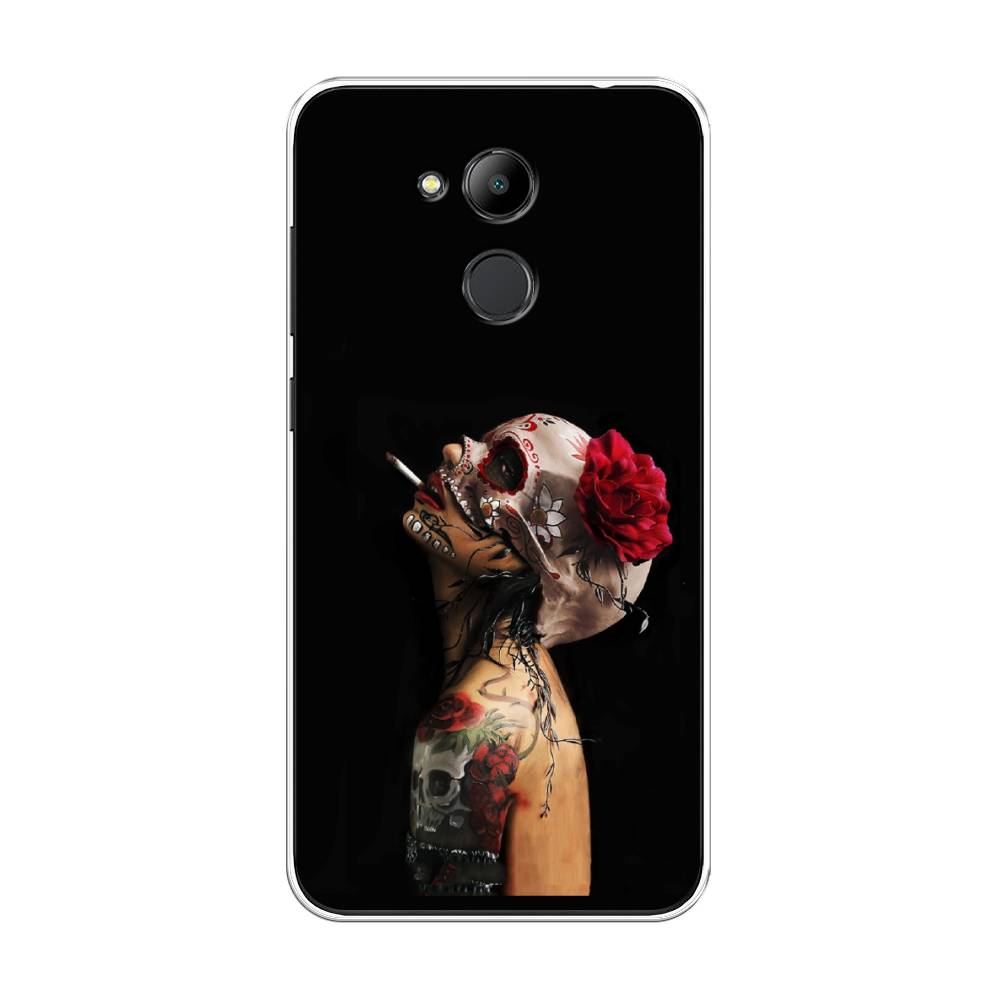 

Чехол Awog на Honor 6C Pro "Девушка с черепом", Черный;красный;бежевый, 63850-9