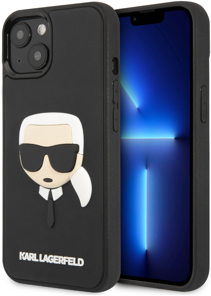 фото Чехол cg mobile karl lagerfeld 3d rubber karl's head hard для iphone 13 klhcp13mkh3dbk