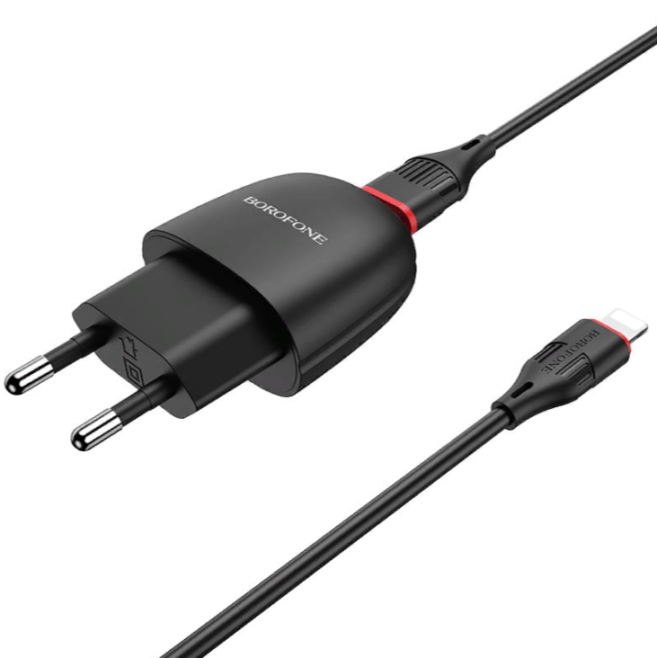 

Сетевое зарядное устройство Borofone BA49A адаптер USB 2.1A + кабель Lightning White