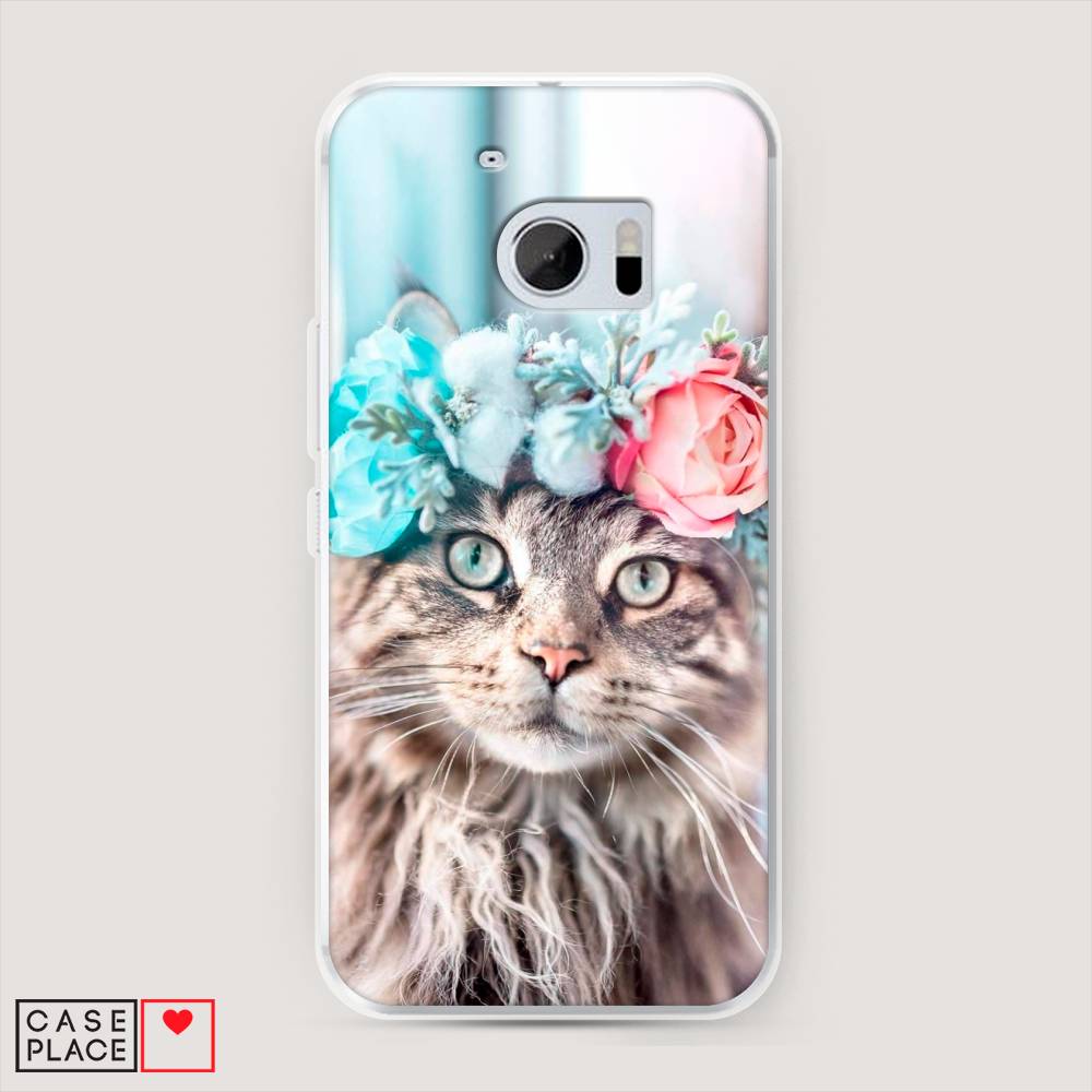 

Чехол Awog на HTC One M10 (HTC 10) / Эйчтиси One M10 (Эйчтиси 10) "Кот в венке", 101950-2