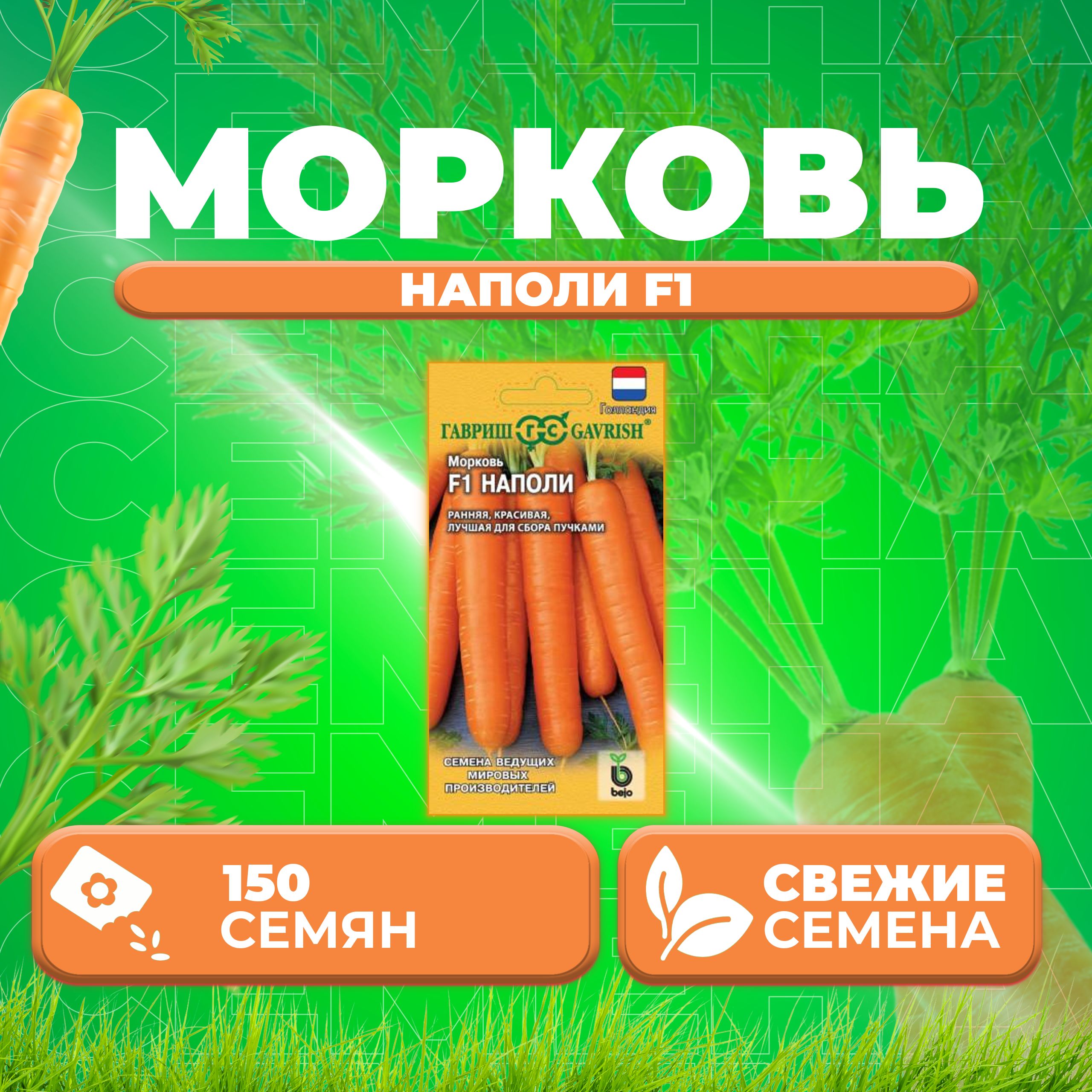 

Семена морковь Наполи F1 Гавриш 191224103-1 1 уп.