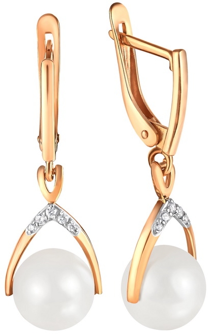 

Серьги женские из золота Примаэксклюзив 290-1-1047Р, жемчуг/фианит, 290-1-1047Р
