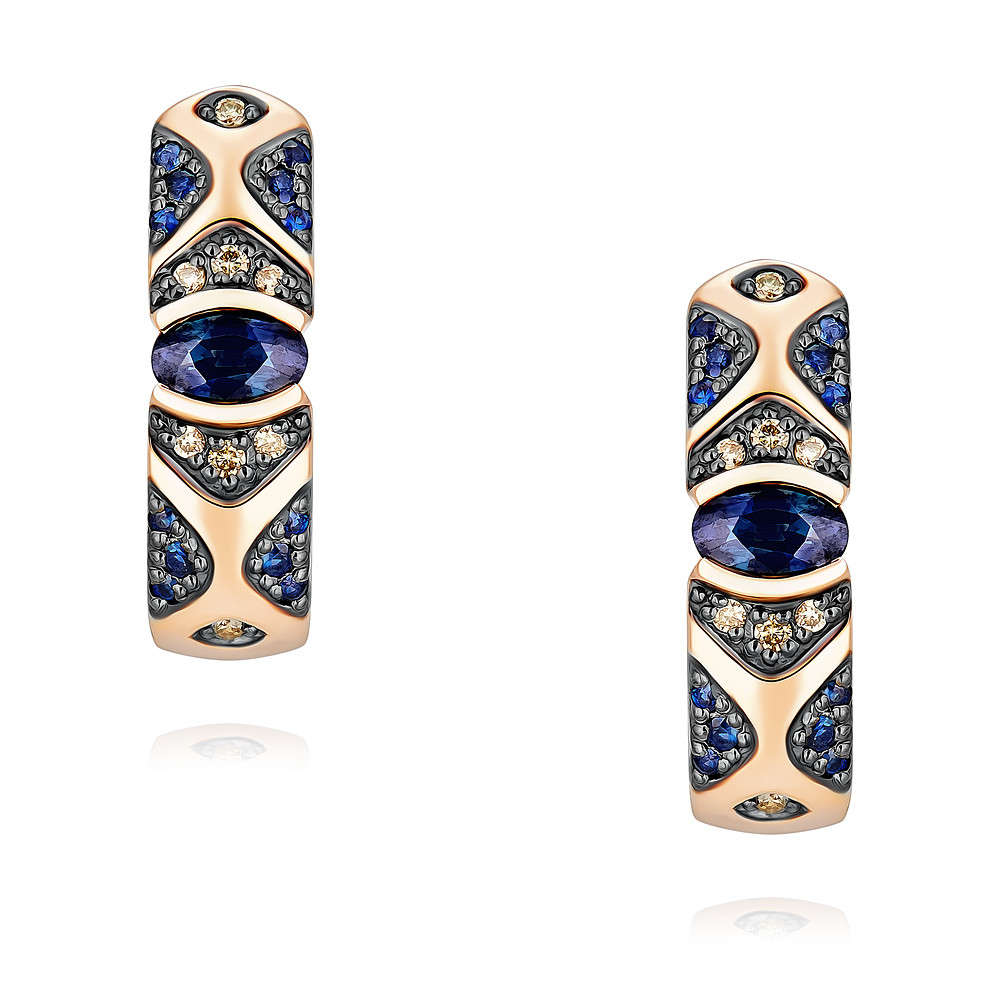 

Серьги из красного золота ADAMAS 2455795/01-А50Ч-481, сапфир/бриллиант, 2455795/01-А50Ч-481