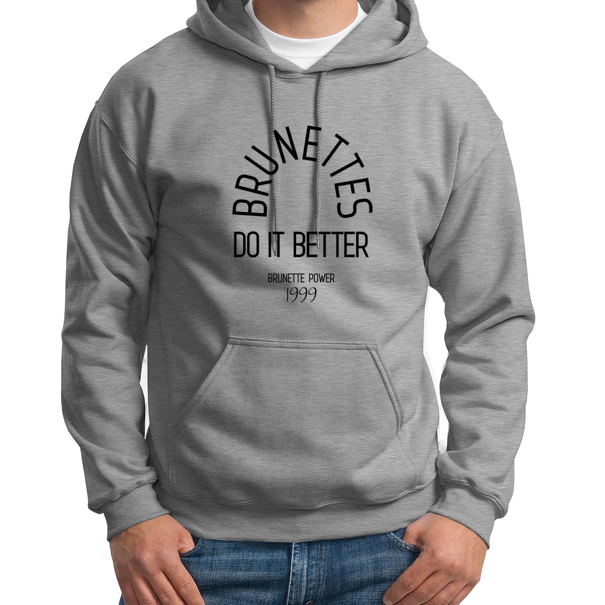 

Худи унисекс CoolPodarok Brunettes do it Better серое 44 RU, Серый, 44S01576