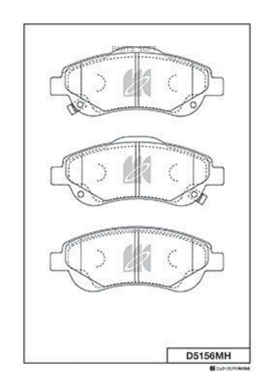 

Тормозные колодки Kashiyama передние с антискрипной пластиной D5156MH