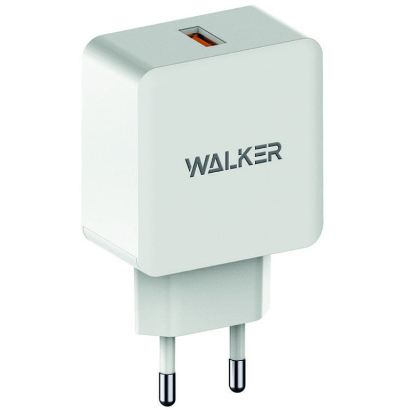 Сетевое зарядное устройство Walker WH-25 адаптер 220V 2.4A/QC3.0/1USB White