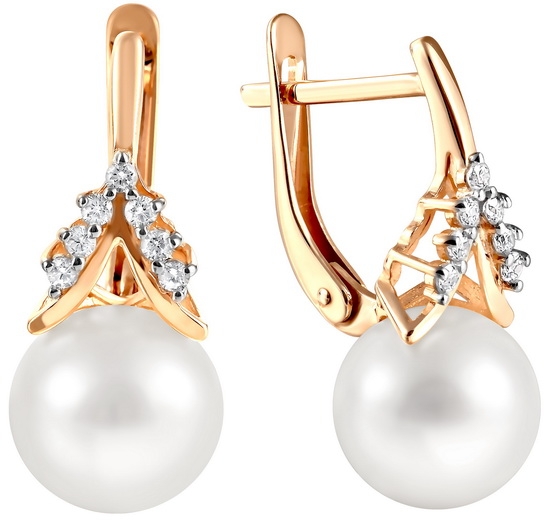 

Серьги женские из золота Примаэксклюзив 290-1-1073Р, жемчуг/фианит, 290-1-1073Р