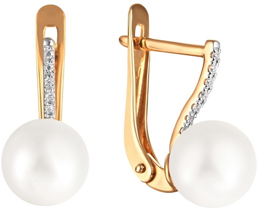 

Серьги женские из золота Примаэксклюзив 290-1-1058Р, жемчуг/фианит, 290-1-1058Р