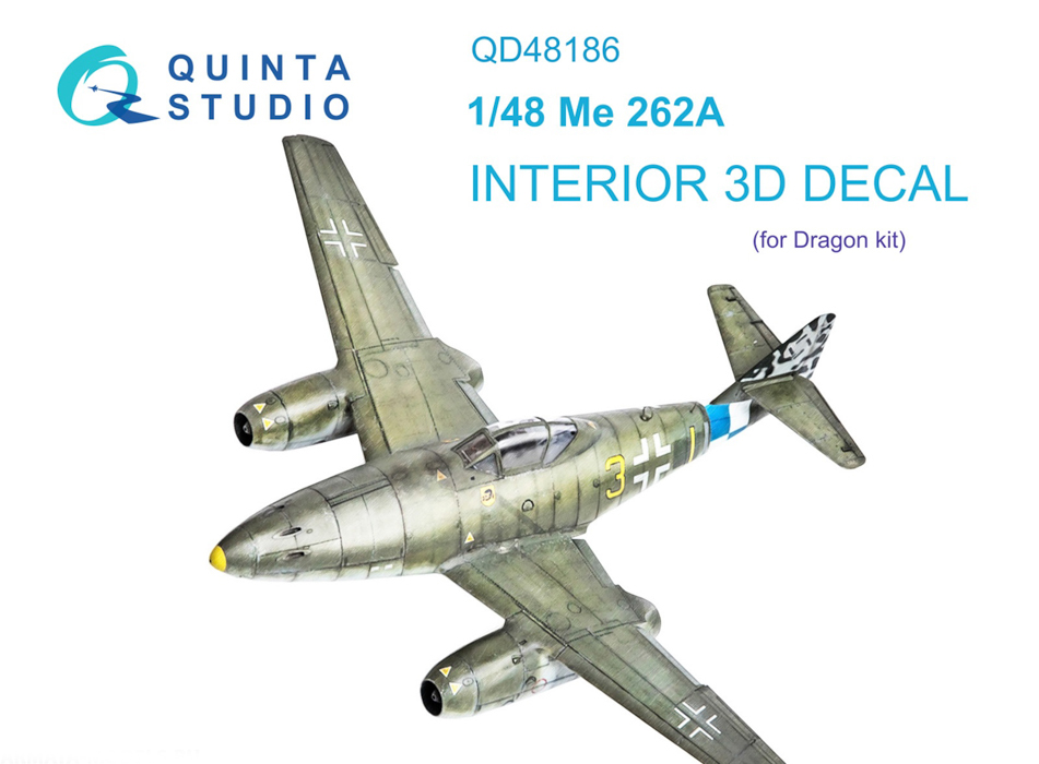 

QD48186 3D Декаль интерьера кабины Me 262A Dragon, Однотонный