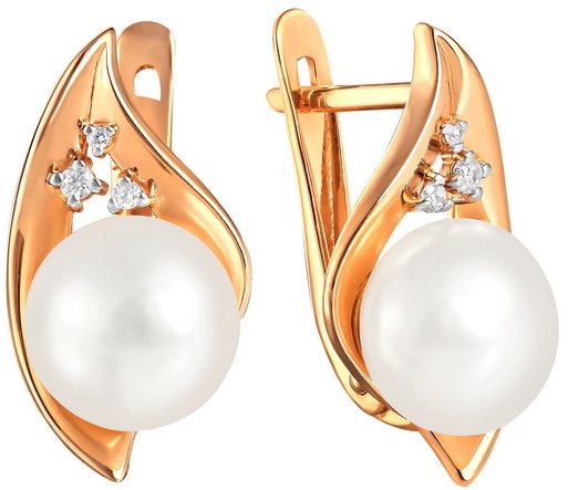 

Серьги женские из золота Примаэксклюзив 290-1-1027Р, жемчуг/фианит, 290-1-1027Р