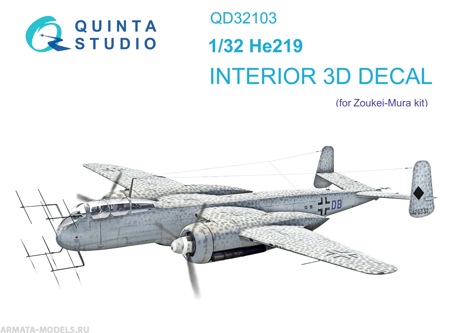 фото Qd32103 3d декаль интерьера кабины he 219 zm sws quinta studio