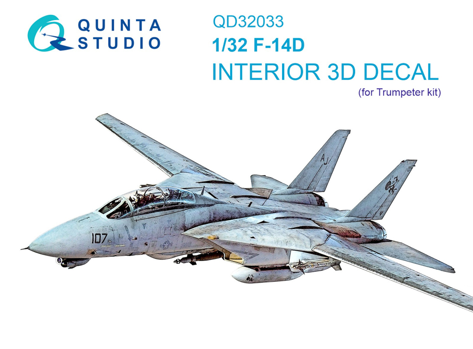 QD32033 3D Декаль интерьера кабины F-14D Trumpeter