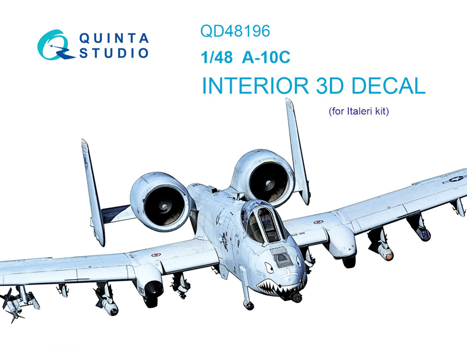 QD48196 3D Декаль интерьера кабины A-10C Italeri