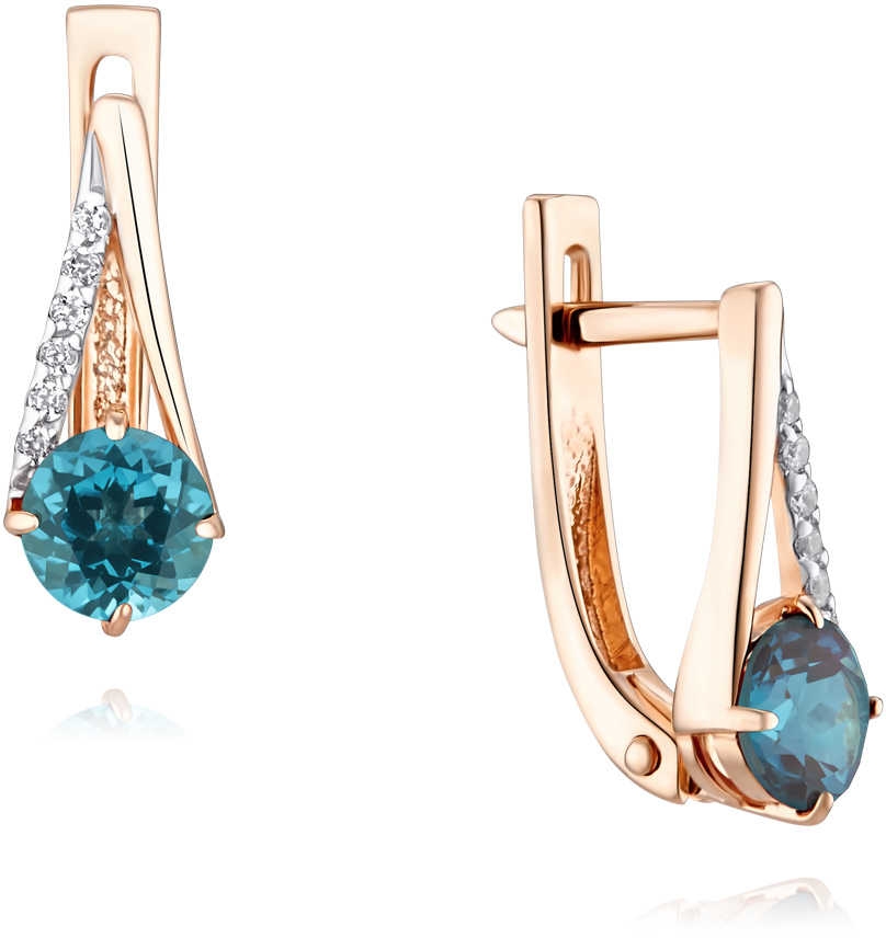 

Серьги женские из золота Примаэксклюзив СЛ8350, фианит/топаз, СЛ8350