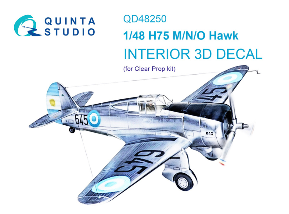 

QD48250 3D Декаль интерьера кабины H75 M/N/O Hawk Clear Prop, Однотонный