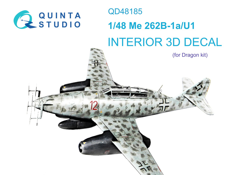 

QD48185 3D Декаль интерьера кабины Me 262B-1a/U1 Dragon, Однотонный