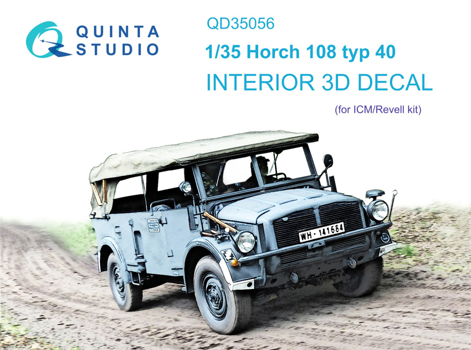 

QD35056 3D Декаль интерьера кабины Horch 108 typ 40 ICM, Однотонный