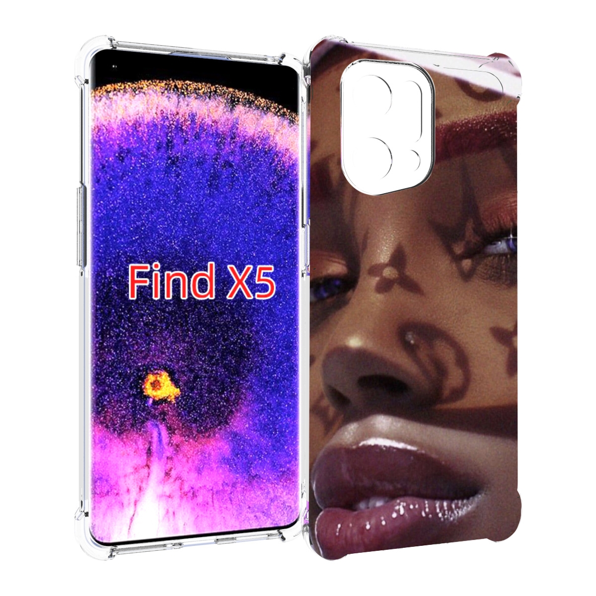 

Чехол MyPads лицо девушки тень женский для Oppo Find X5, Прозрачный, Tocco