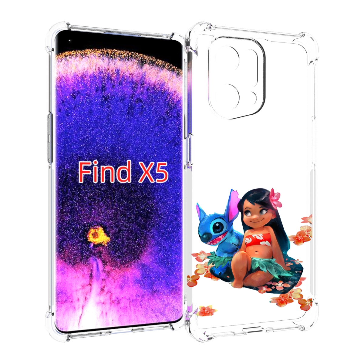 

Чехол MyPads лила-и-стич детский для Oppo Find X5, Прозрачный, Tocco