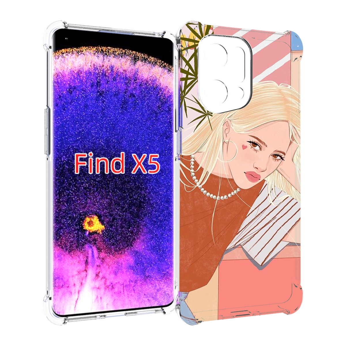 

Чехол MyPads летняя-девочка женский для Oppo Find X5, Прозрачный, Tocco