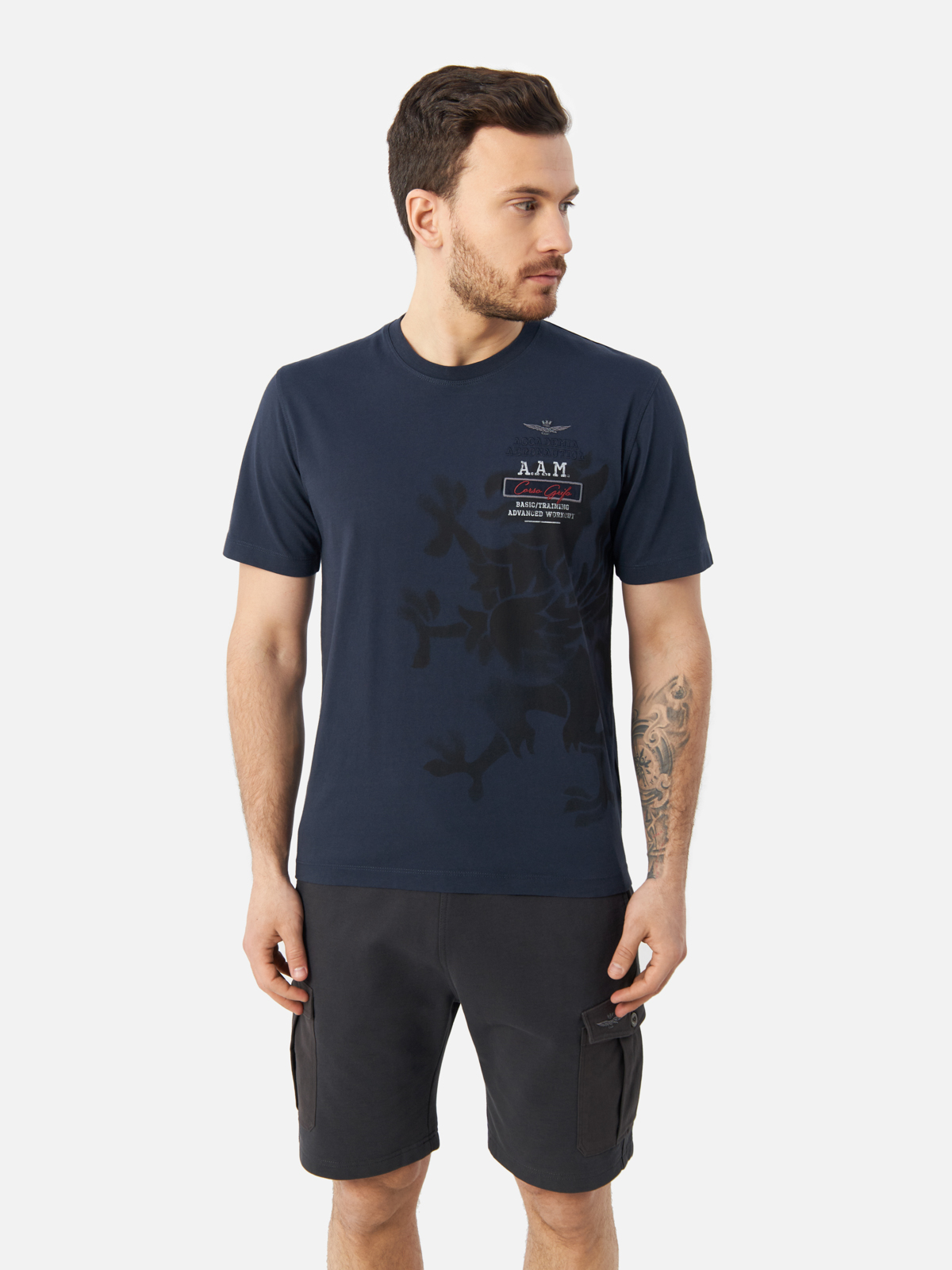 

Футболка мужская Aeronautica Militare TS2200J584 синяя M, Синий, TS2200J
