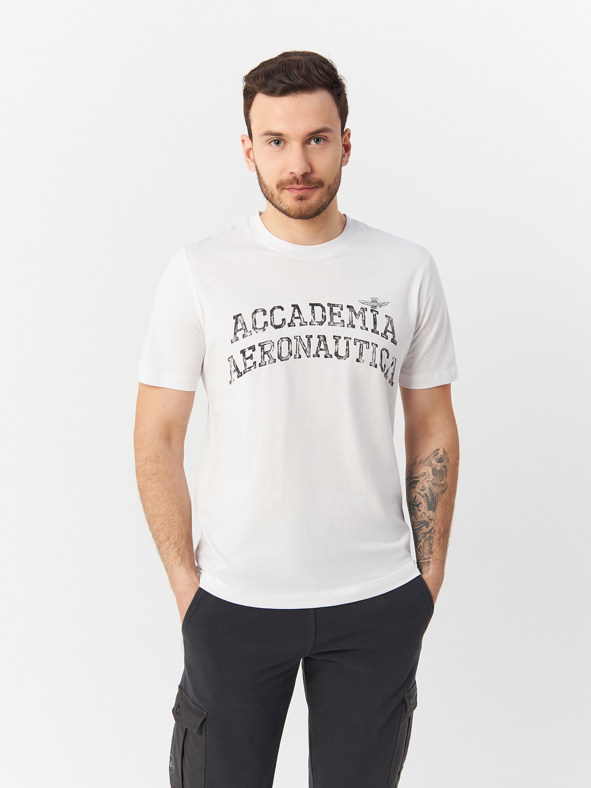 

Футболка мужская Aeronautica Militare TS2203J629 белая M, Белый, TS2203J
