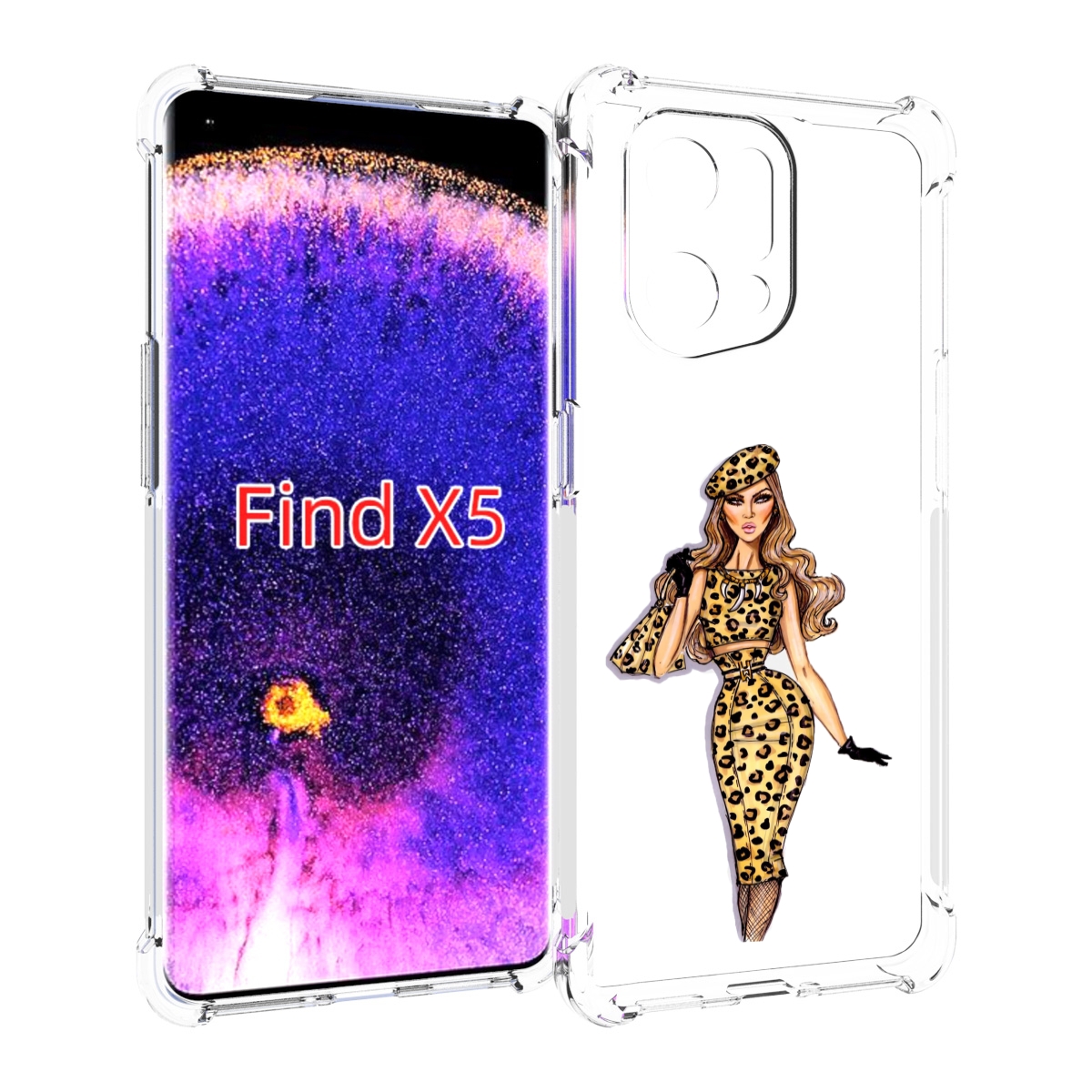 

Чехол MyPads леопардовое платье женский для Oppo Find X5, Прозрачный, Tocco