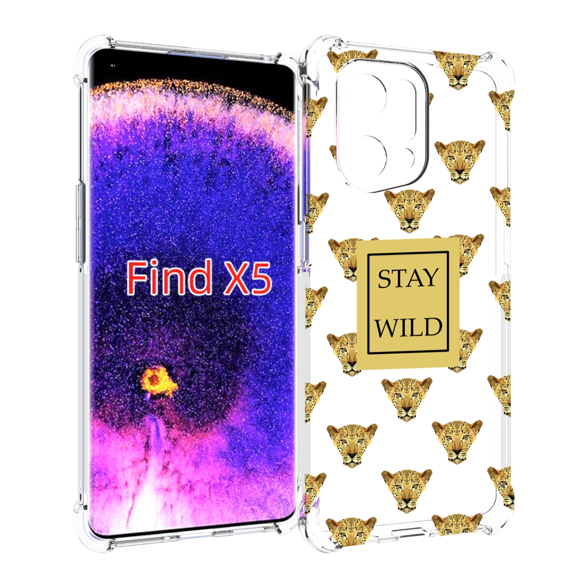 

Чехол MyPads леопард-вайлд для Oppo Find X5, Прозрачный, Tocco