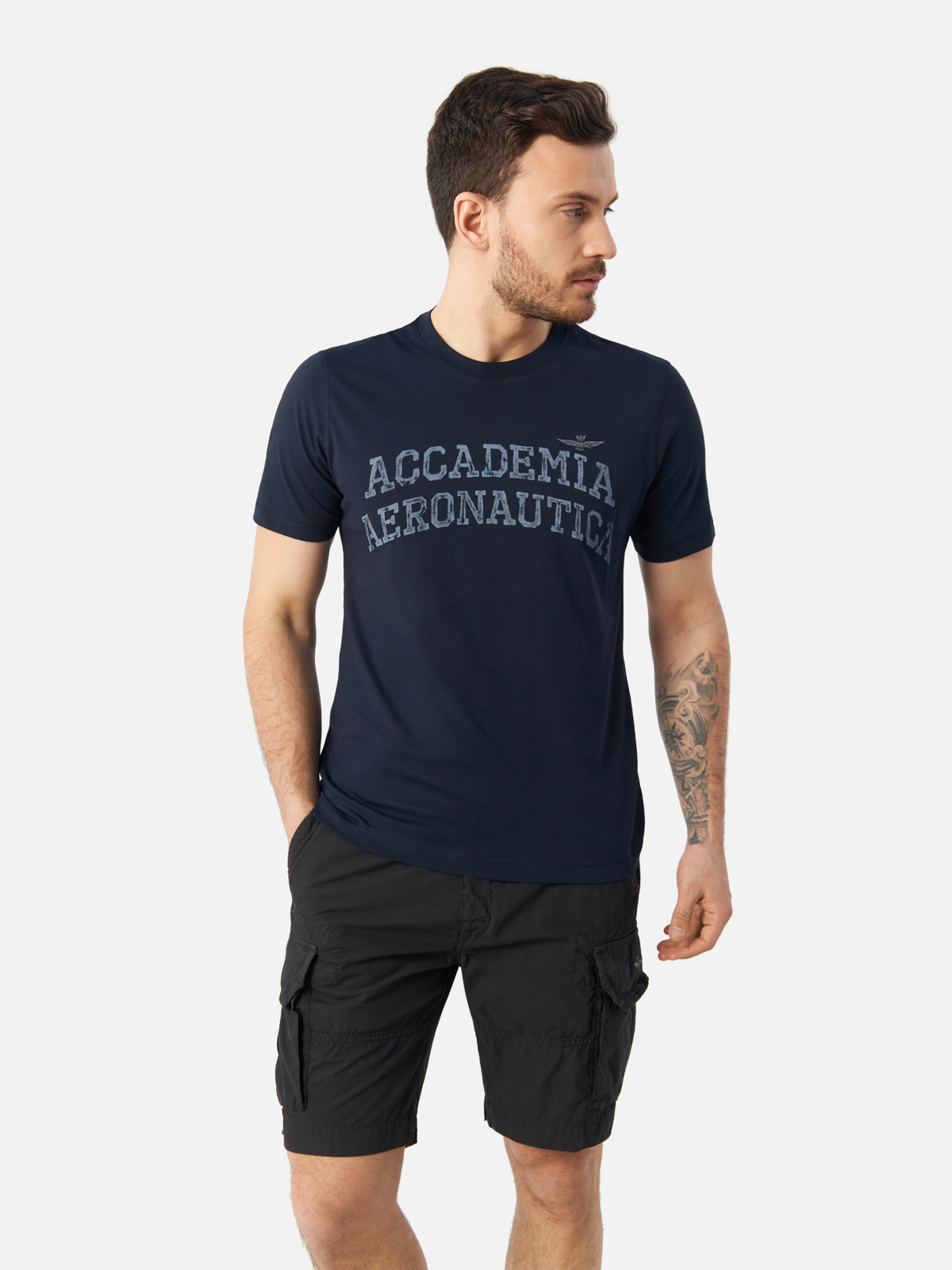 

Футболка мужская Aeronautica Militare TS2203J629 синяя L, Синий, TS2203J