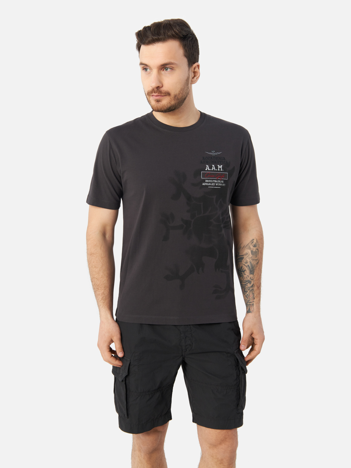 

Футболка мужская Aeronautica Militare TS2200J584 серая L, Серый, TS2200J