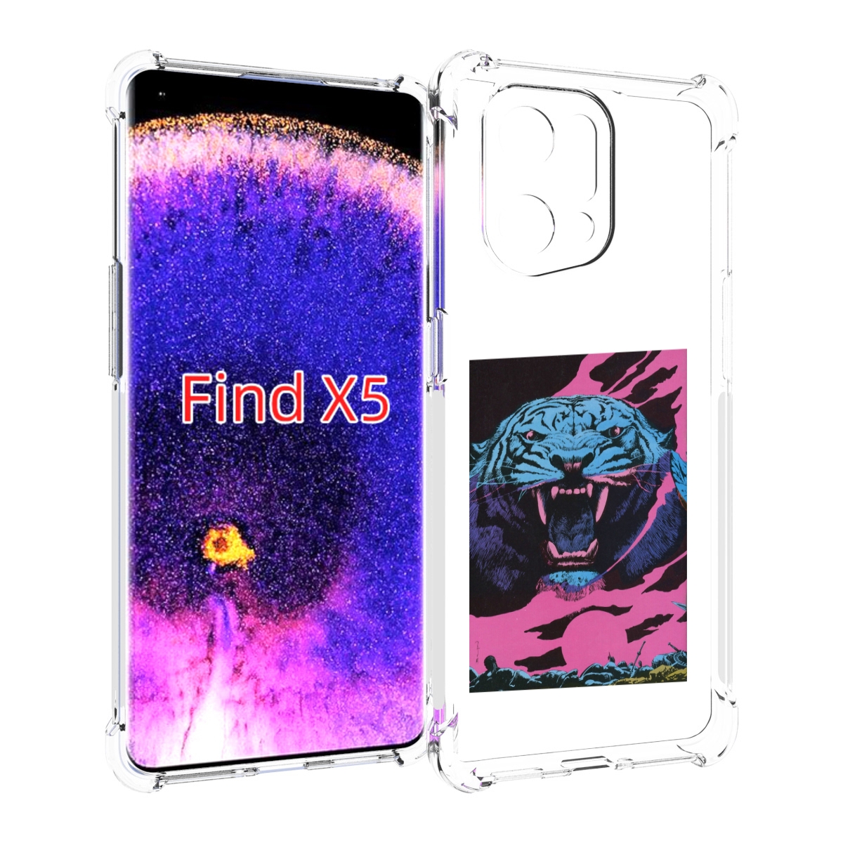 

Чехол MyPads лев с розовыми зубами для Oppo Find X5, Прозрачный, Tocco