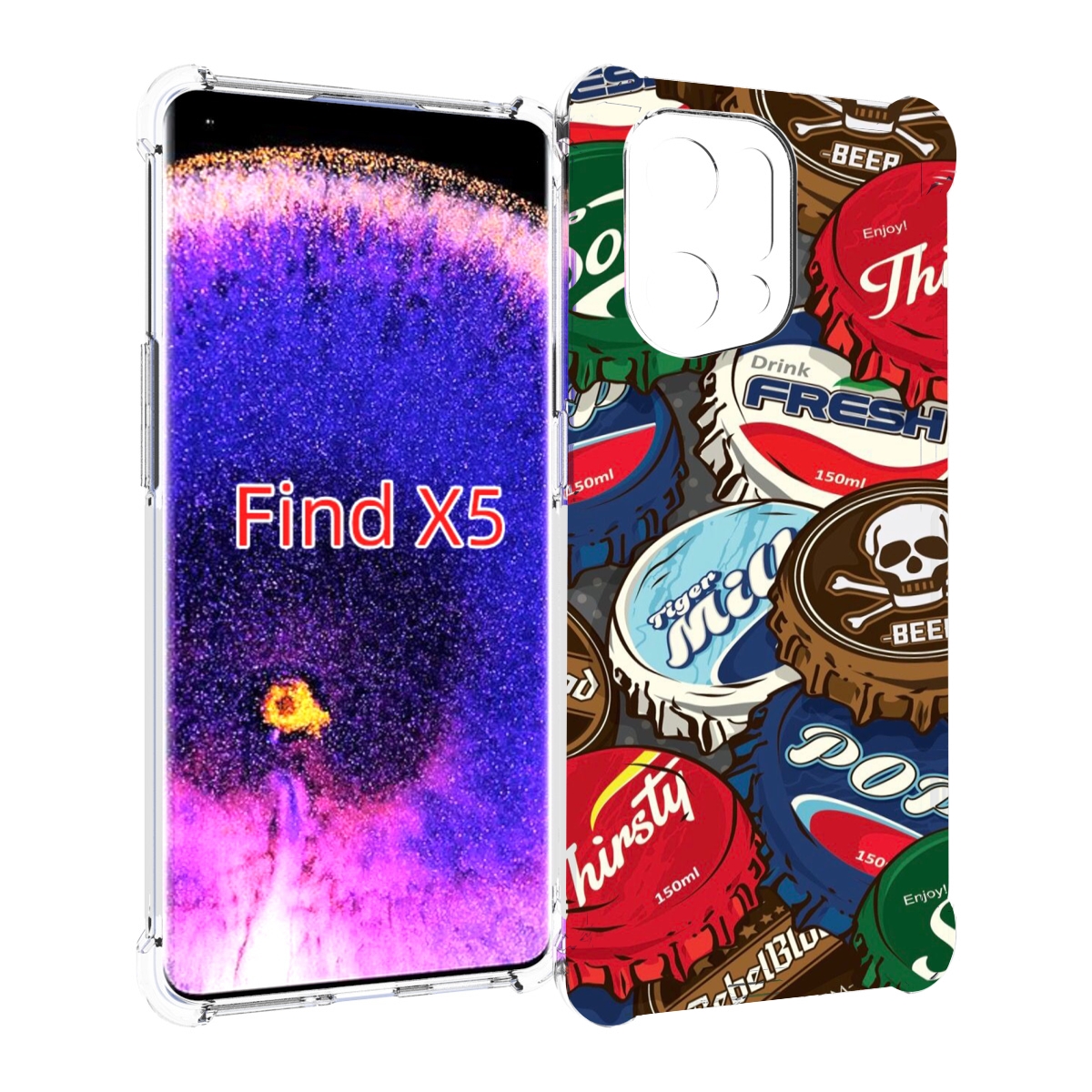 

Чехол MyPads крышки от баночек для Oppo Find X5, Прозрачный, Tocco