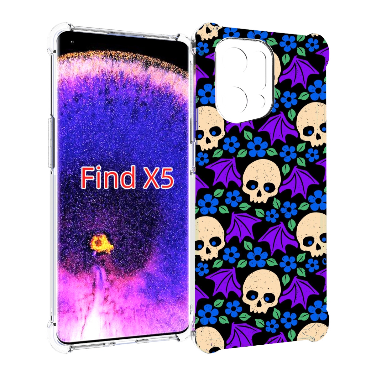 

Чехол MyPads крылатые черепа для Oppo Find X5, Прозрачный, Tocco