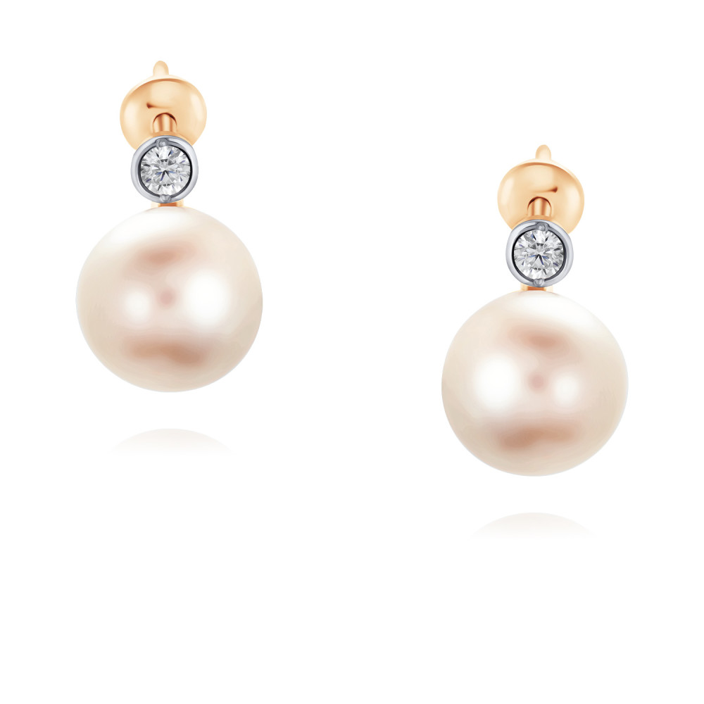 

Серьги пусеты из золота ADAMAS 21040939/01-А50Д-727, жемчуг культивированный/фианит, 21040939/01-А50Д-727