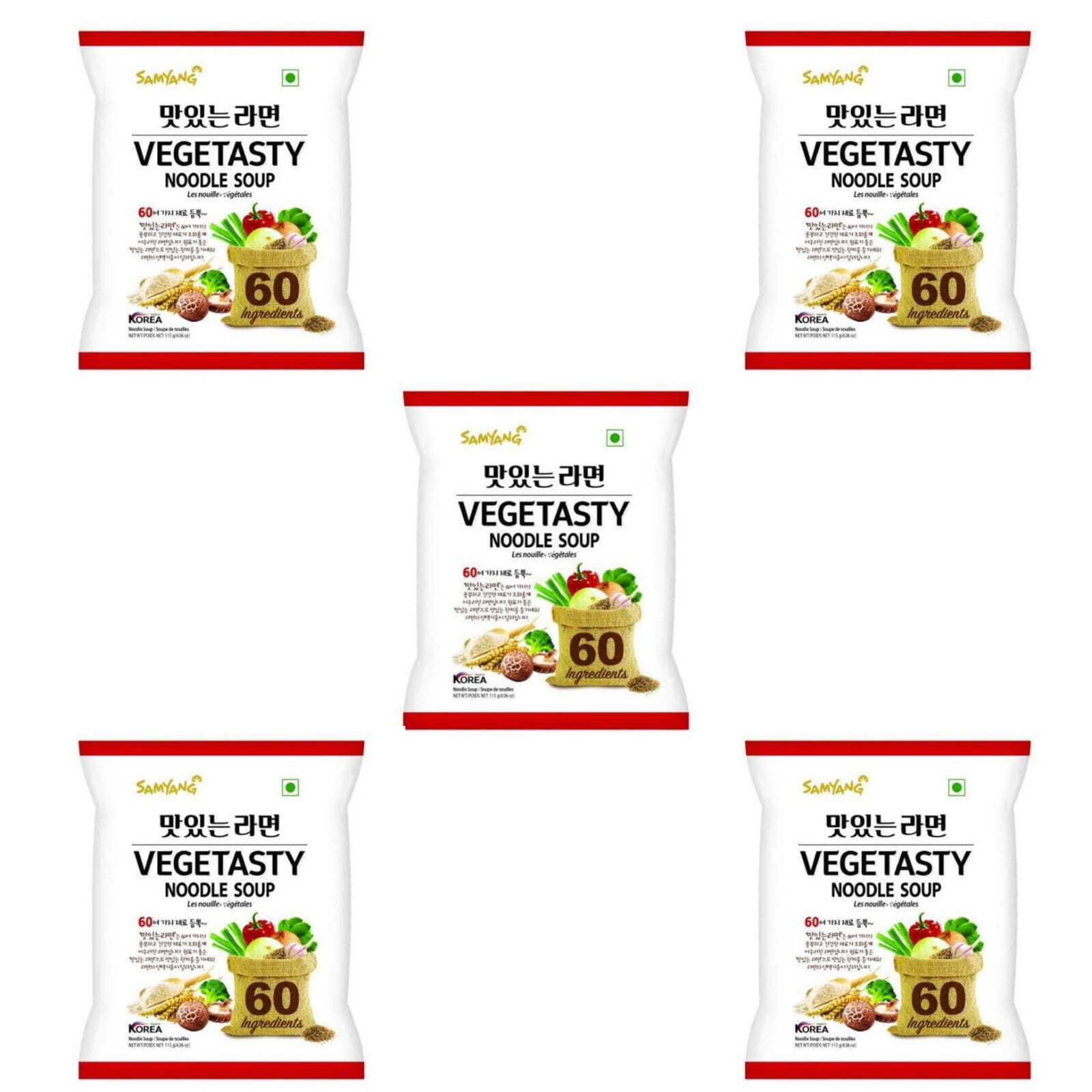 Лапша быстрого приготовления Samyang Vegetasty Noodle Soup, 115 г, 5 шт