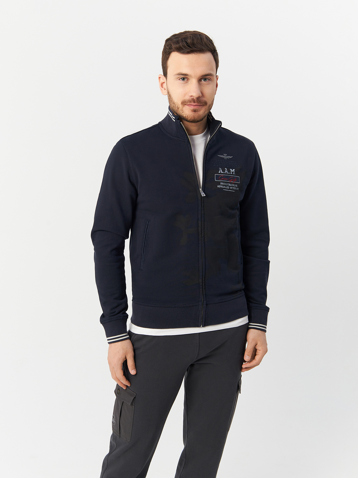 

Толстовка мужская Aeronautica Militare FE1862F511 синяя XXL, Синий, FE1862