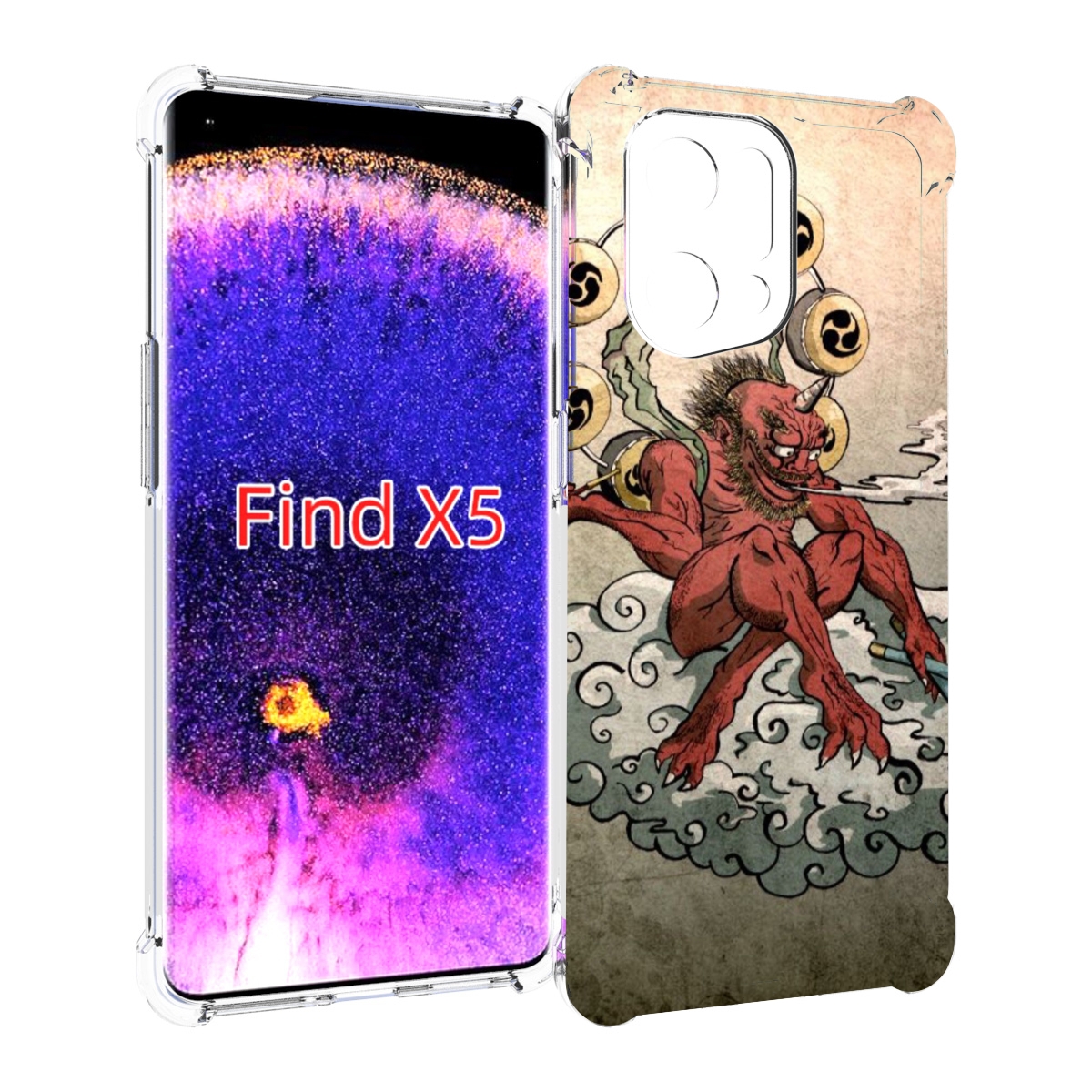 

Чехол MyPads красный чертик на облаке для Oppo Find X5, Прозрачный, Tocco