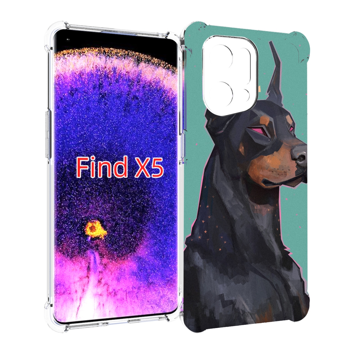 

Чехол MyPads красивый-доберман для Oppo Find X5, Прозрачный, Tocco