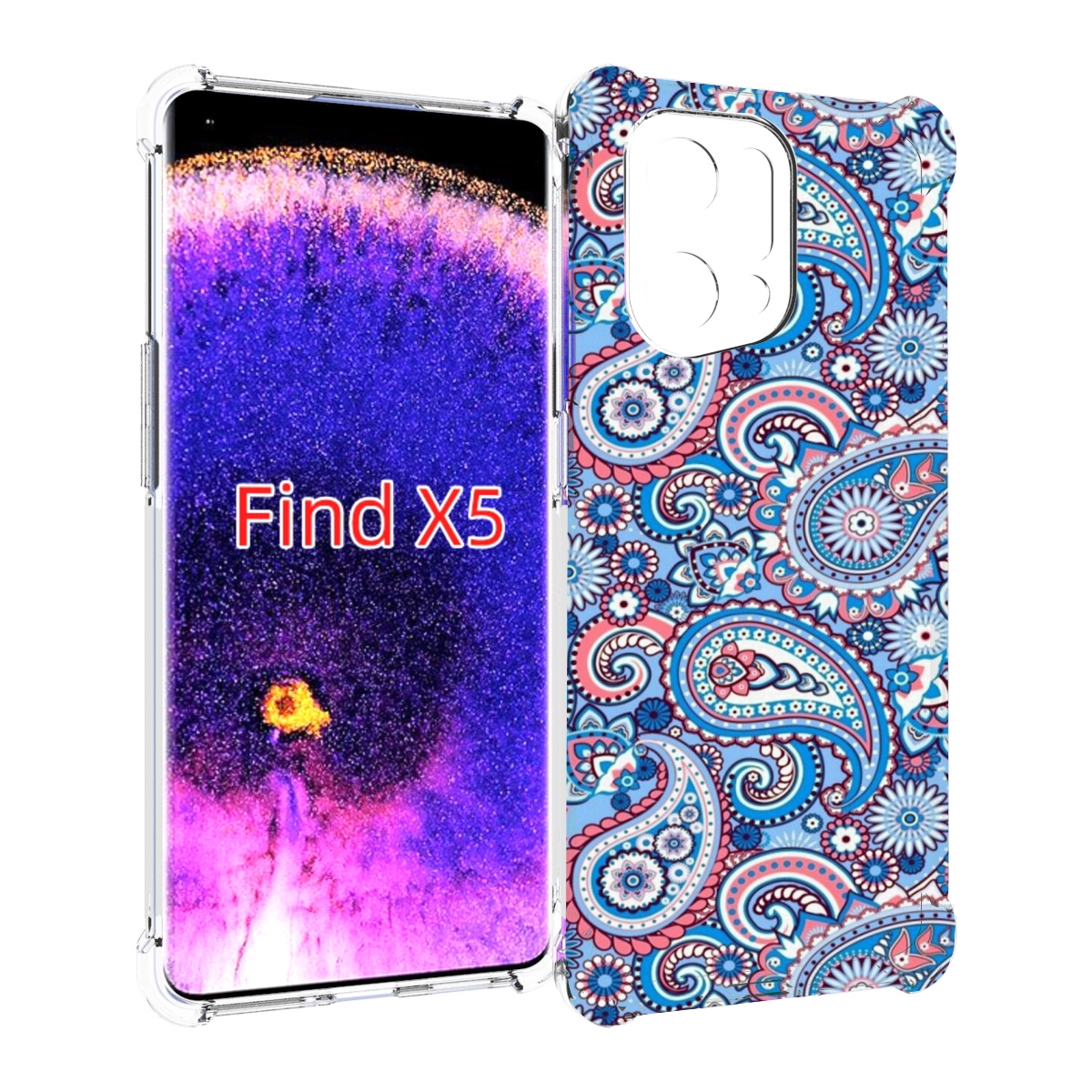 

Чехол MyPads красивый голубой арнамент для Oppo Find X5, Прозрачный, Tocco
