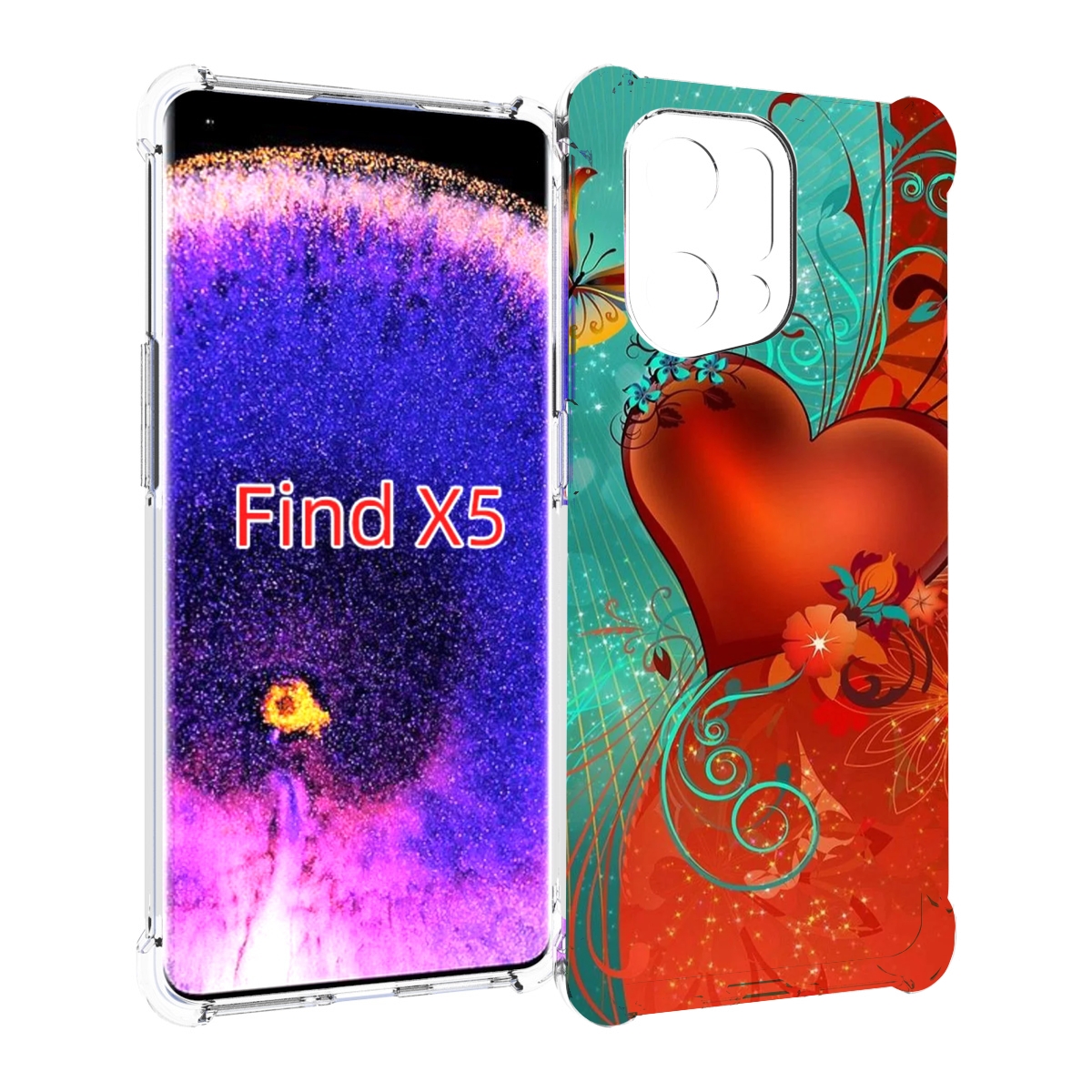 

Чехол MyPads красивые-яркие-сердечки для Oppo Find X5, Прозрачный, Tocco