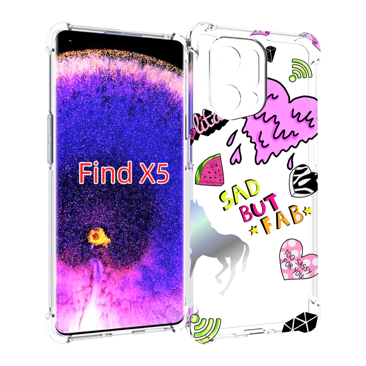 

Чехол MyPads красивые-смайлики для Oppo Find X5, Прозрачный, Tocco