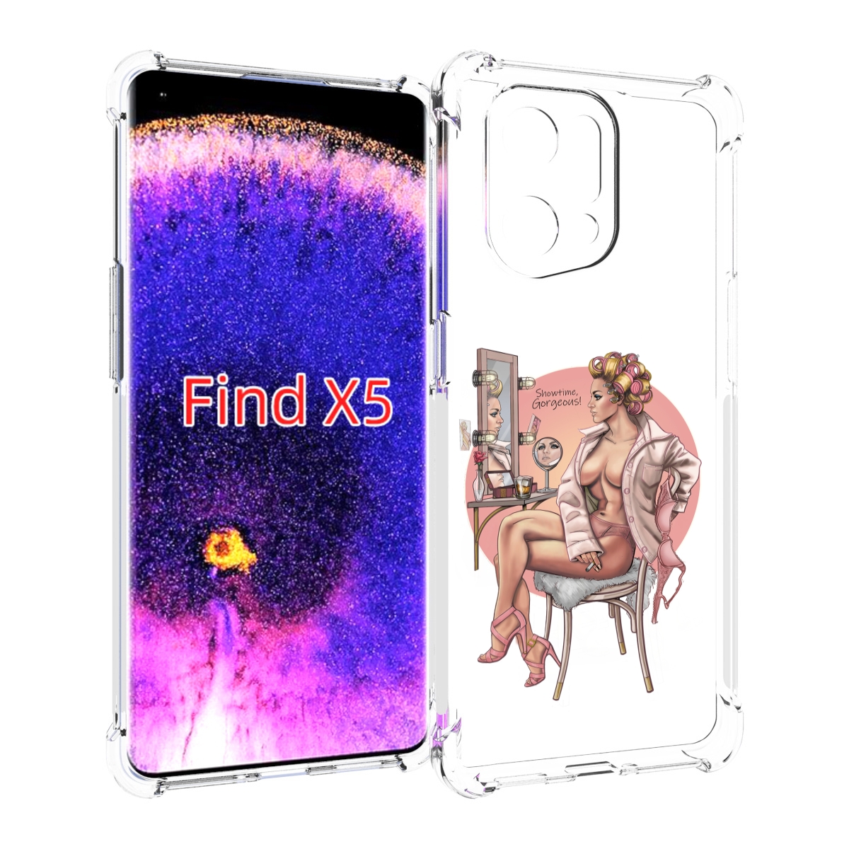 

Чехол MyPads красивая-девушка-с-зеркалом женский для Oppo Find X5, Прозрачный, Tocco