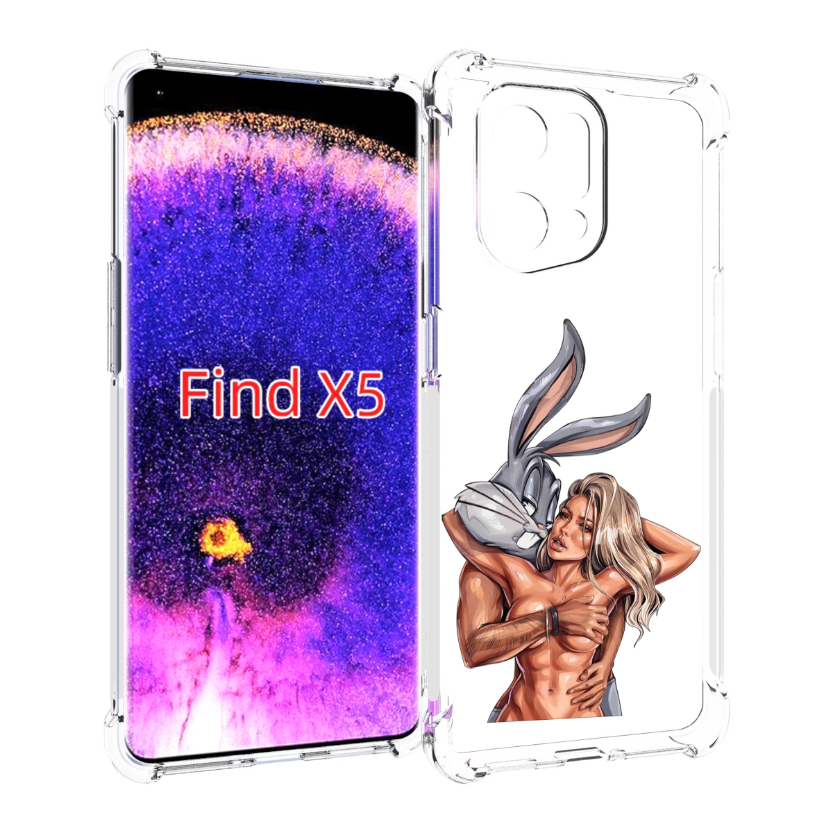

Чехол MyPads красивая-девушка-с-бак-банни женский для Oppo Find X5, Прозрачный, Tocco