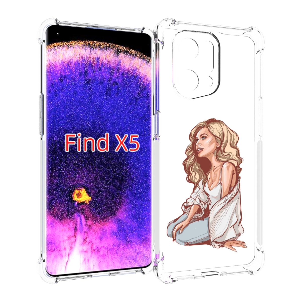 

Чехол MyPads красивая-девушка-в-белом женский для Oppo Find X5, Прозрачный, Tocco