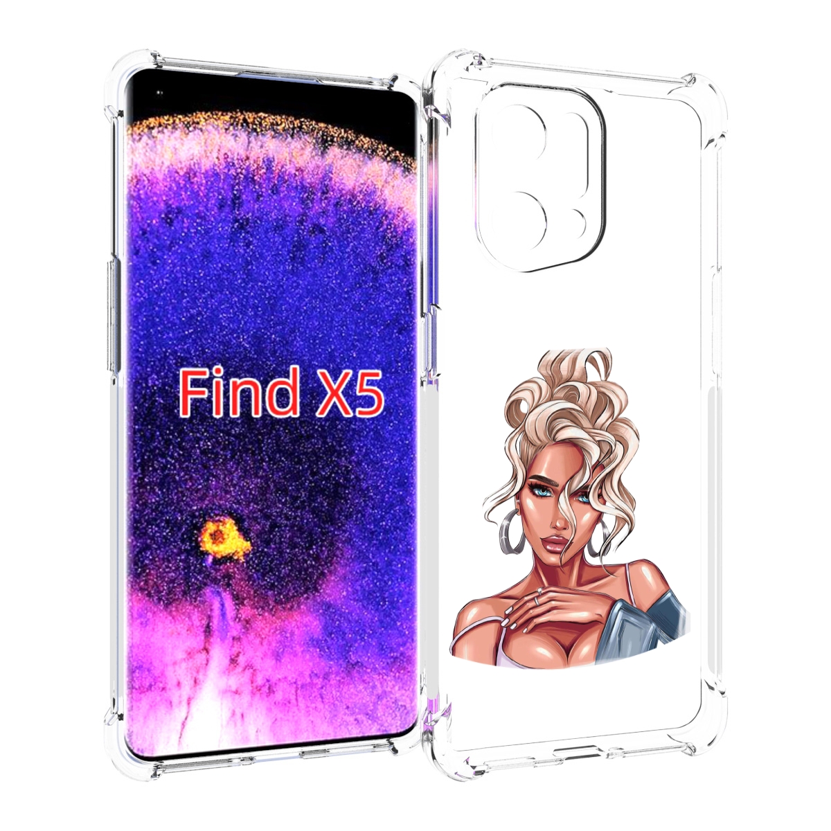 

Чехол MyPads красивая-блондинка женский для Oppo Find X5, Прозрачный, Tocco