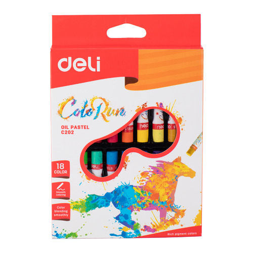 фото Упаковка пастели масляной deli colorun ec20210, 18 цветов
