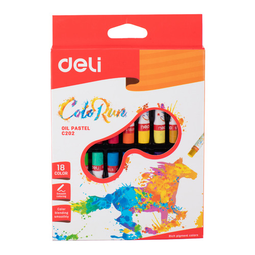 

Упаковка пастели масляной Deli ColoRun EC20210, 18 цветов, ColoRun
